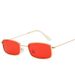Square Small Metal Thin Frame Sunglasses Women's Colorful Ocean Film Glasses_viptrois.com