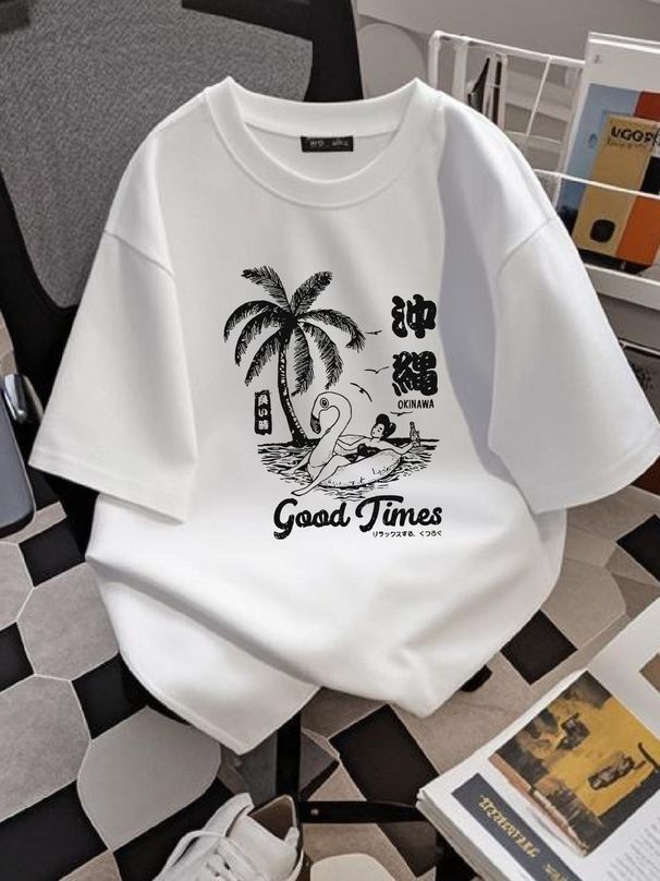 Okinawa T Shirt Japan Geisha Beer Paradise Sizes Hand Screenprinted Comfortable Soft Breathable Stretched Streetwear Top For Everyday Wear_viptrois.com