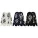 Y2K Retro Knit Sweater With Swirl Print & Distressed Details - Unisex Oversized Pullover For Men & Women_viptrois.com