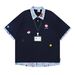 Men's Clothing Retro Contrast Color Stitching Polo Collar Short Sleeved T Shirt Ins Trendy Brand Men And Women Loose Casual Couple Half Sleeved Top_viptrois.com