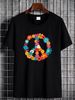 Peace Love Shirt 60's 70's Hippie Costume Colorful Flowers T-Shirt Graphic Unisex Summer Designer Clothes Homme Versatile Streetwear Casual Soft_viptrois.com