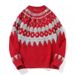 Workwear American Retro Heavy Icelandic Men's Round Neck Fair Isle Jacquard Lazy Style Knitted Sweater Autumn Winter_viptrois.com