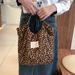 Women's Bags Large Capacity Retro Corduroy Popular Leopard Print Shoulder Bag Casual Underarm Bag Tote Bag Handbag_viptrois.com