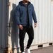 Men’s Sporty Hooded Cardigan Set – Breathable Polyester Zip-Up Jacket & Jogger Pants, Casual Gym-to-Street Outfit_viptrois.com