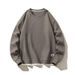 Waffle Hoodie Trendy Long Sleeved T-Shirt Solid Color Round Neck Men's Base Shirt Upper Garment Df3_viptrois.com