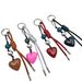 Bag Pendant Simple And Creative New Leather Rope Heart-shaped Keychain Weaving_viptrois.com