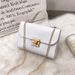 Women's New Wave-Textured Square Bag - Polka Dot Print & Quilted Lock Flap Crossbody Purse_viptrois.com