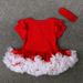 Children's Christmas lace Pompon Ha dress + headband two-piece children's skirt ins_viptrois.com