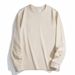 White Long Sleeve 300g Heavyweight Pure Cotton T-Shirt For Men, Autumn And Winter Thick Non-See-Through Solid Color_viptrois.com
