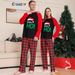 Christmas Santa hat alphabet plaid Christmas family suit printed home clothes pajamas_viptrois.com