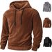 Men's Fleece-Lined Hooded Sweatshirt - Oversized Pullover Hoodie (Grey/Tan/Black, S-2XL)_viptrois.com