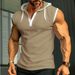 Men's Sleeveless Hooded Vest T-Shirt - Lightweight Summer Casual Top For Sports & Streetwear (6 Colors, S-XXXL)_viptrois.com