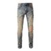 Men's Clothing European And American Street Fashion Graffiti Ripped Jeans Men's Slim Fit Paint Splashed Foot Cross Border Stretch Men's Pants 6556_viptrois.com