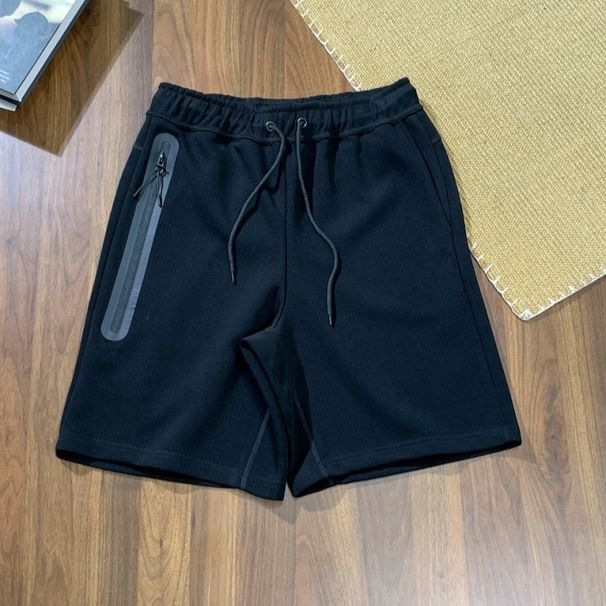 Men's Sports Sweatpants, Simple, Casual, Comfortable, Elastic Drawstring, High-waisted, Knitted Shorts, Loose-fitting,_viptrois.com
