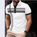 Men's Clothing Men's Striped Print Short Sleeved Polo Shirt Men's Casual Tops_viptrois.com