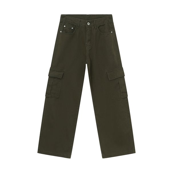 Men's Clothing Cleanfit Basic Simple Solid Color Multi Pocket Straight Multi Color Jeans_viptrois.com