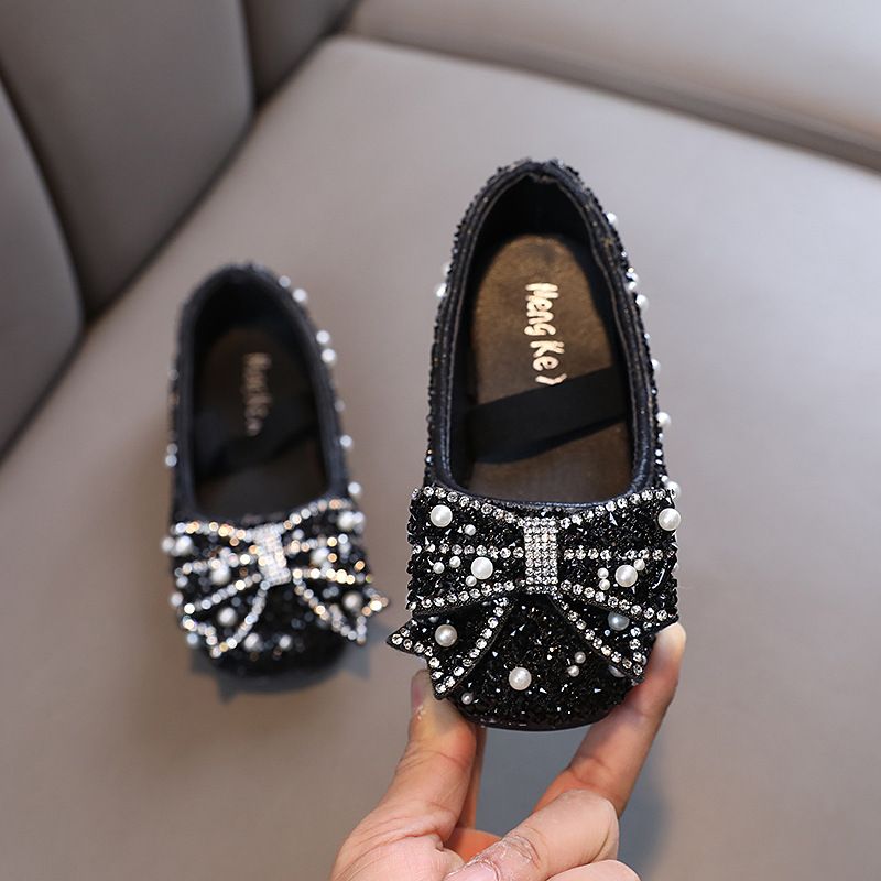2025 Summer New Bow Ladies Girls Princess Girls Baby Princess Single Shoes Leather Shoes Dance Performance_viptrois.com