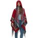 Unisex Shawl Spring and Autumn winter cloak Ethnic style Love red fringe hooded cloak_viptrois.com