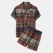 Men's Clothing Trendy Hot Selling Short Sleeved Shirt Suit Retro 3D Printed Flower Shirt_viptrois.com