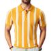 Summer New Slim Fit Striped Knitted With Polo Collar Short Sleeve T-shirt Business POLO Shirt For Men's SY0010_viptrois.com