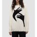"Oversized Abstract Print Crewneck Sweater – Unisex Loose Knit Pullover For Couples (Autumn/Winter)"_viptrois.com