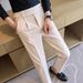 Men's Clothing Naples High Waist Trousers Men's Drape Slim Fit Business Trend Straight Casual Trousers Black Suit Trousers_viptrois.com