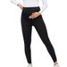 Family matching New black color matching high waist maternity trousers hip lift elastic belly support yoga nine-point leggings maternity wear_viptrois.com