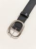 2025 Black Women's Casual And Business Style Belt With 3.2 Inch Oval Buckle, Adjustable Leather Waist Accessories_viptrois.com