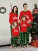 Christmas Fawn Alphabet Candy Cane Christmas Family suit printed homewear pajamas_viptrois.com