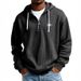 Men's Clothing European And American Heavyweight Long Sleeved Hooded Jacket With Star And Letter Print Men's Sports Casual Sweatshirt_viptrois.com