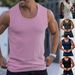 Men's Clothing Men's Summer Knitted Striped Fitness Sports Vest Sleeveless Casual Slim Fit Wide Shoulder Top_viptrois.com