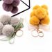 Bag Charm Creative Grape Fruit Keychain Cute Bag Plush Pendant Lace Bow Hair Ball Car Key Chain Ornaments_viptrois.com