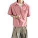 Men's Clothing Light Blue Plaid Short Sleeve Work Shirt For Men Loose Fit Summer Trendy Cardigan High-End Jacket_viptrois.com