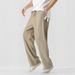Men's Casual Linen-Blend Pants - Straight Leg, Relaxed Fit, Breathable & Lightweight For Everyday Wear (S-XXXL, 8 Colors)_viptrois.com