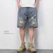 Manufacturer Wholesale American Retro Ripped Denim For Men, Loose Fit, Japanese Style, Trendy, Versatile, Cool And_viptrois.com