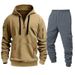 Men's Hooded Sweatshirt & Jogger Set - Breathable Polyester Activewear With Multiple Pockets For Gym, Running & Casual Wear_viptrois.com