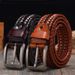 Men's Belts 4.0 Hand Woven Leather Belt Men's Fashion Retro Belt Breathable Pin Buckle Trouser Belt Hot Sale_viptrois.com