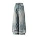 Men's Clothing Men's Autumn New American High Street Loose Straight Leg Trousers With Cat Whisker Distressed Washed Jeans_viptrois.com