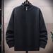 Men's Clothing Men's Fleece-Lined Half-Zip Sweater - Stand Collar Knit Jacket For Winter_viptrois.com