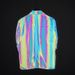 Men's Clothing Autumn and winter men and women colorful reflective lapel jacket nightclub trend colorful luminous windbreaker outdoor leisure jacket_viptrois.com