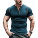 Summer Sports Fitness Slim Fit Breathable Men's Short Sleeve T-Shirt Men's Muscle Henry Shirt Men's T-Shirt_viptrois.com