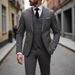 Men's Double-Breasted Suit Set 3-Piece Slim Fit Business & Wedding Blazer Vest Pants (13 Colors, US XXS-XXXL/Asian M-6XL)_viptrois.com