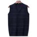 Men's Slim Fit Knit Vest For Autumn Winter - Breathable Polyester Sleeveless Pullover With V-Neck - Solid/Striped/Checkered Patterns_viptrois.com