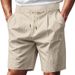 Men's Clothing Men's Loose Straight Leg Shorts Breathable Linen Summer Beachwear Five Point Design For Formal & Casual_viptrois.com