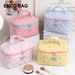 Plaid Bow Cute Cosmetic Bag Large Capacity High End Storage Bag Girls Toiletry Bag Pencil Case_viptrois.com