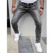 Men's Stretch Slim Fit Denim Jeans - Classic Solid Color Casual Pants For Everyday Wear (Black, Dark Blue, Charcoal)_viptrois.com
