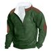 Spring And Autumn Long-Sleeve Half-Zip Printed Casual Fashion Trendy Jacket_viptrois.com