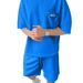 Men's Clothing T Shirt Shorts Simple Thin Two Piece Set_viptrois.com
