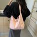 Women's Shoulder Bags Pleated Striped Cloth Bag, Hand-held Bento Bag, Storage Bag, Large-capacity, Fresh And Simple Single-shoulder Bag_viptrois.com
