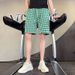Men's Trendy Diamond Patterned Casual Shorts Mid-Length Summer Cropped Pants Popular Brand Five Point_viptrois.com